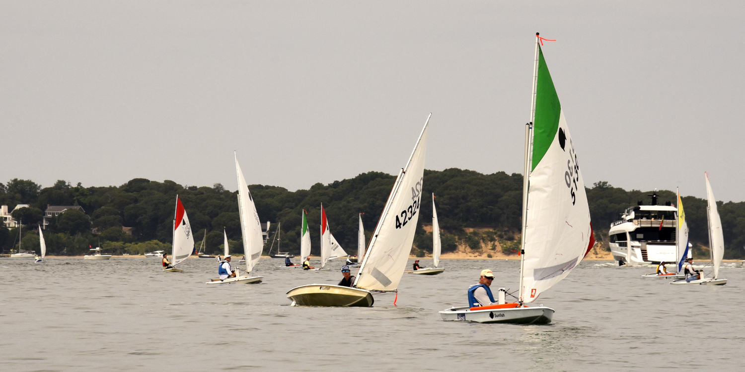 The World’s Longest Sunfish Race was hosted by Southold Yacht Club on July 20.   MICHAEL MELLA