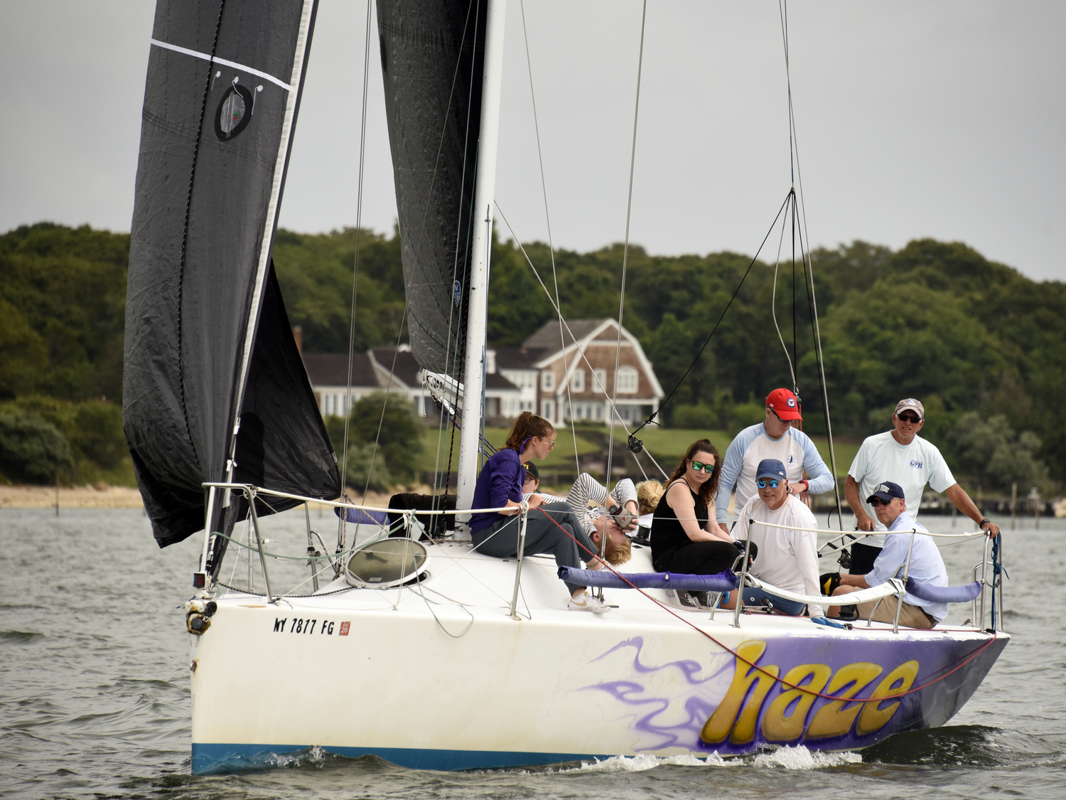 Minutes before the start, a prone crewmember seemingly praying for a good race!  MICHAEL MELLA