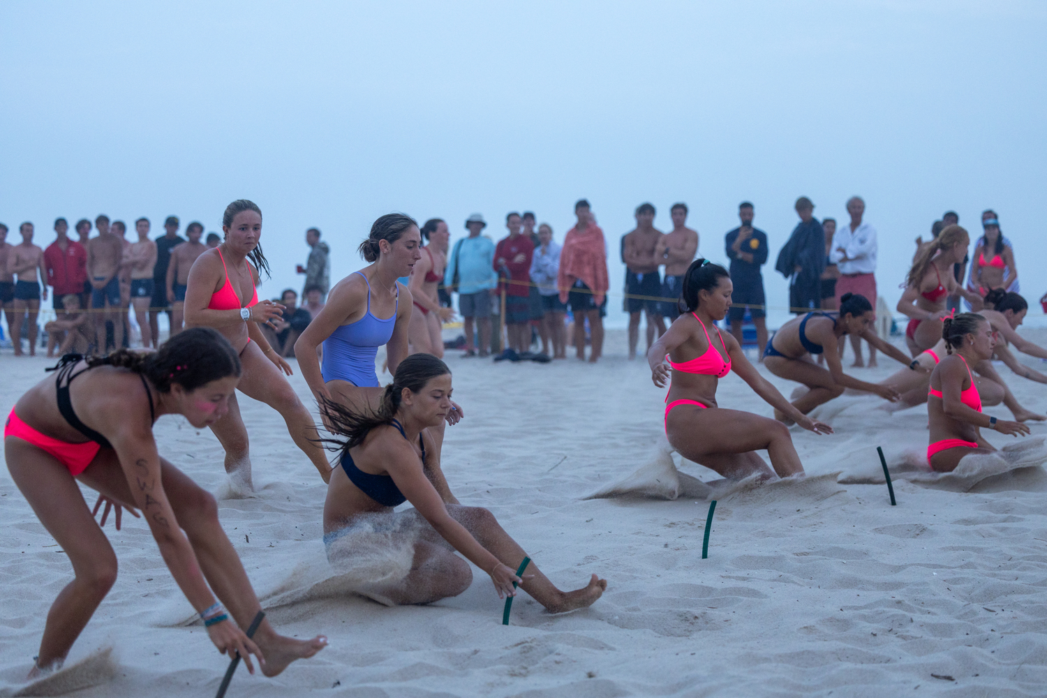 The women compete in the beach flags.   RON ESPOSITO