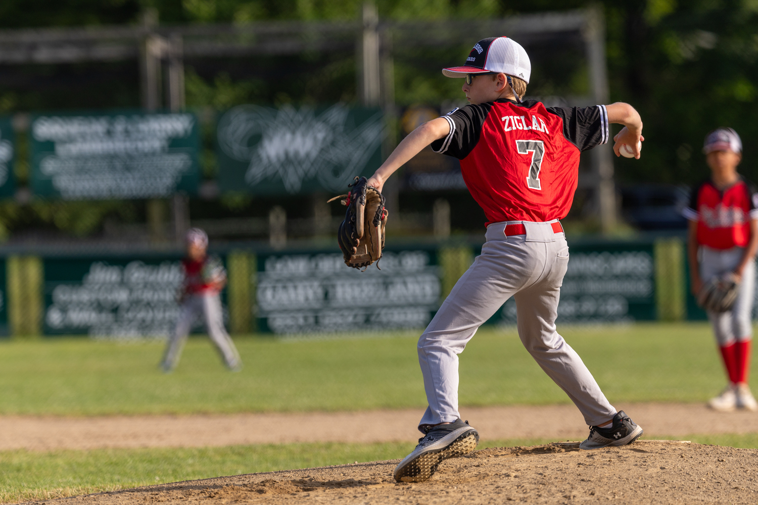 J.B. Ziglar on the mound at the Bridgehampton Fire Department on July 3.   RON ESPOSITO