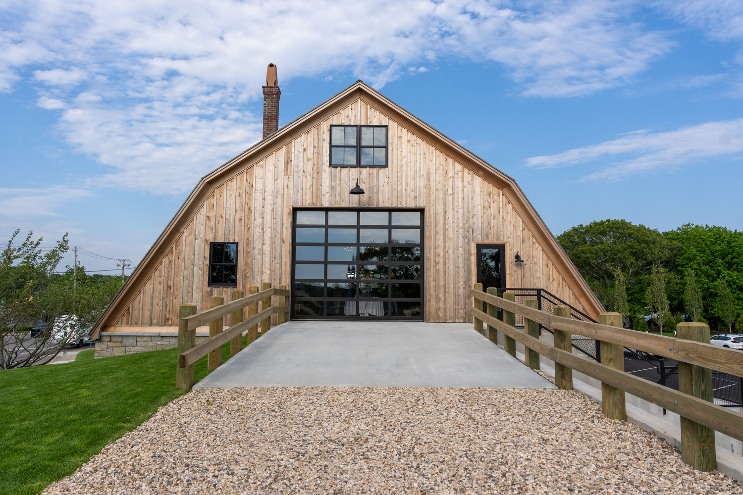 A pebble road leads to the top floor of the Barn. The road was a feature of the original design to enable the delivery of potatoes. RON ESPOSITO