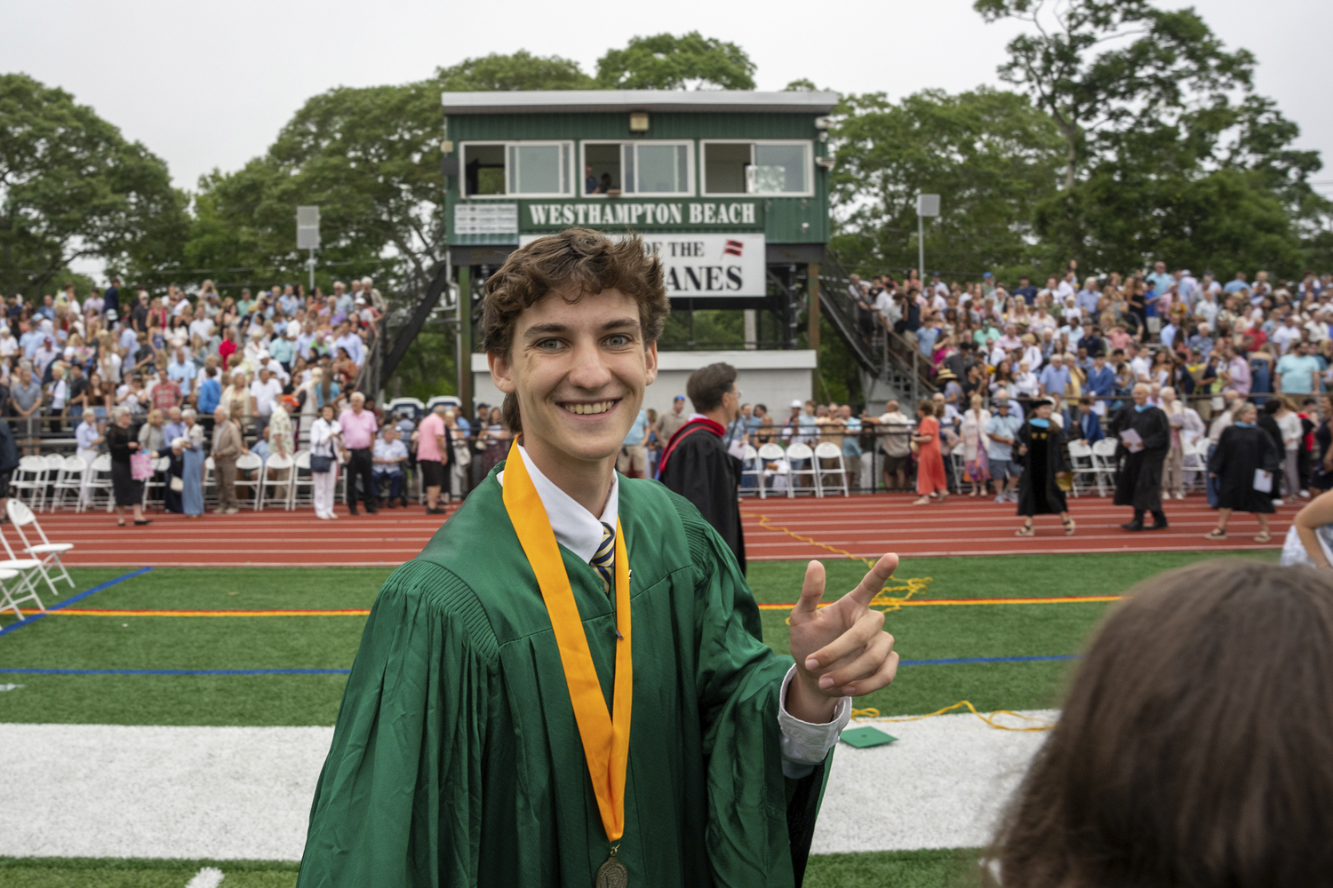 Trevor Hayes atWesthampton Beach High School commencement on June 26.    RON ESPOSITO