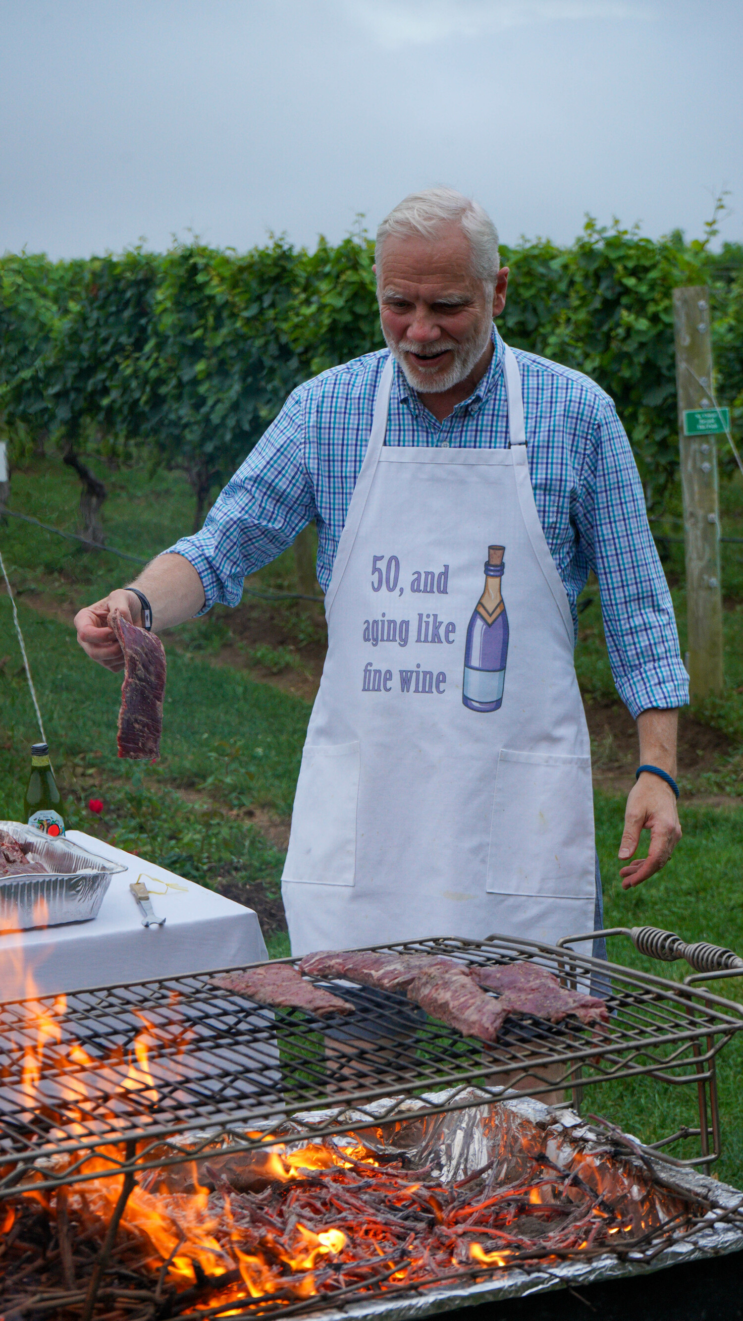 On July 24, winemaker Roman Roth manned the grill at Wölffer Estate Vineyard for a curated dinner, “Summer Harvest: Grilling With Roman Meets Tieghan Gerard of Half Baked Harvest.