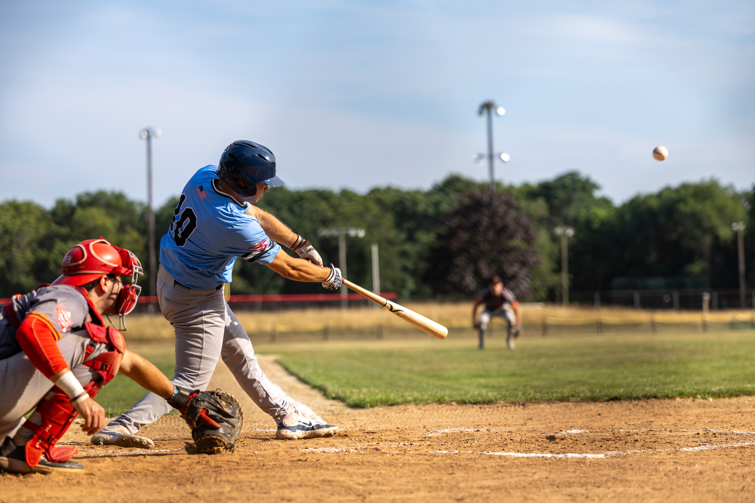 Joseph Patane (Queens College) gets a hold of a pitch.  RON ESPOSITO