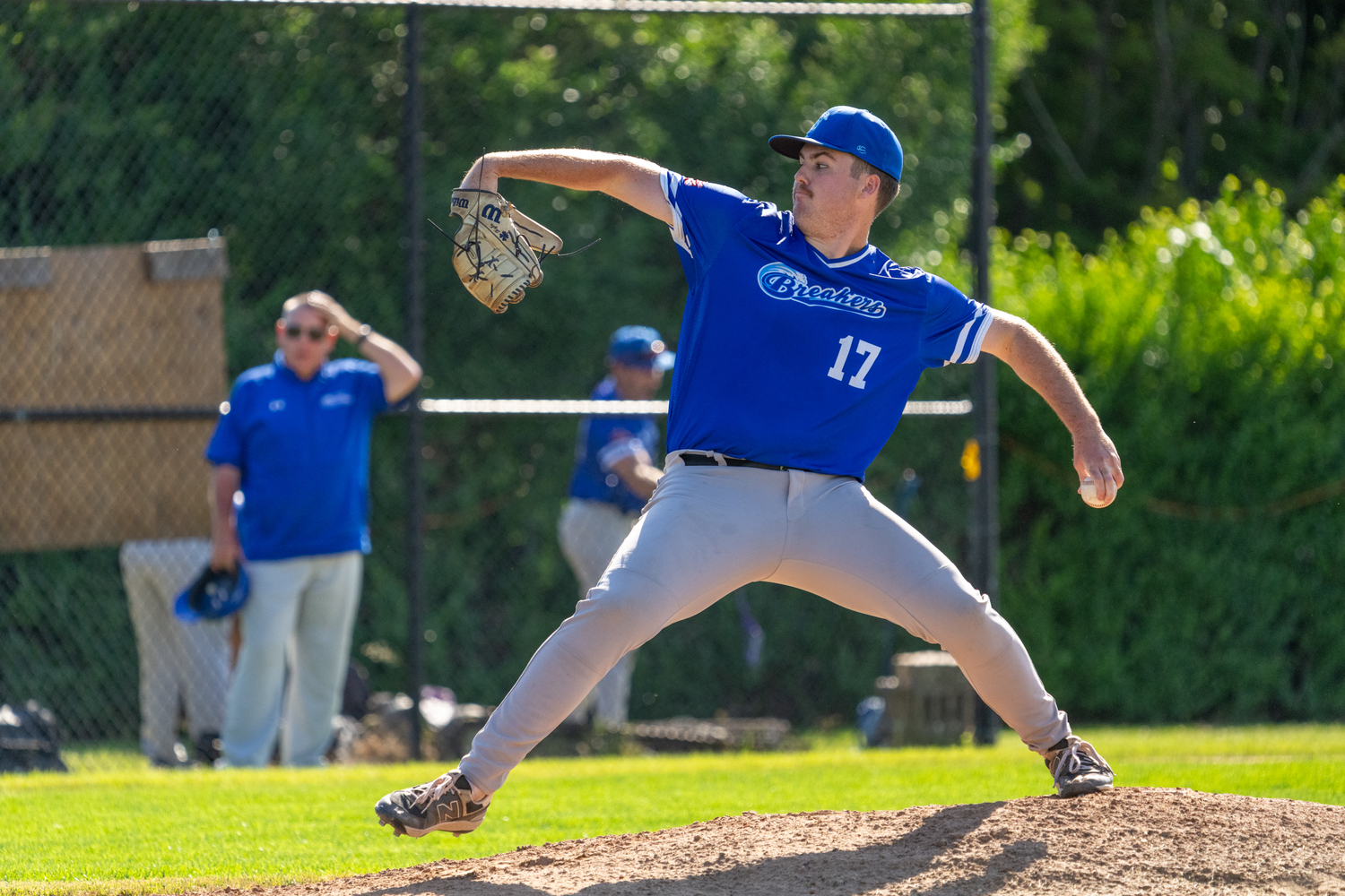 Kyle Kearns (West Chester University) on the mound for the Breakers.   RON ESPOSITO