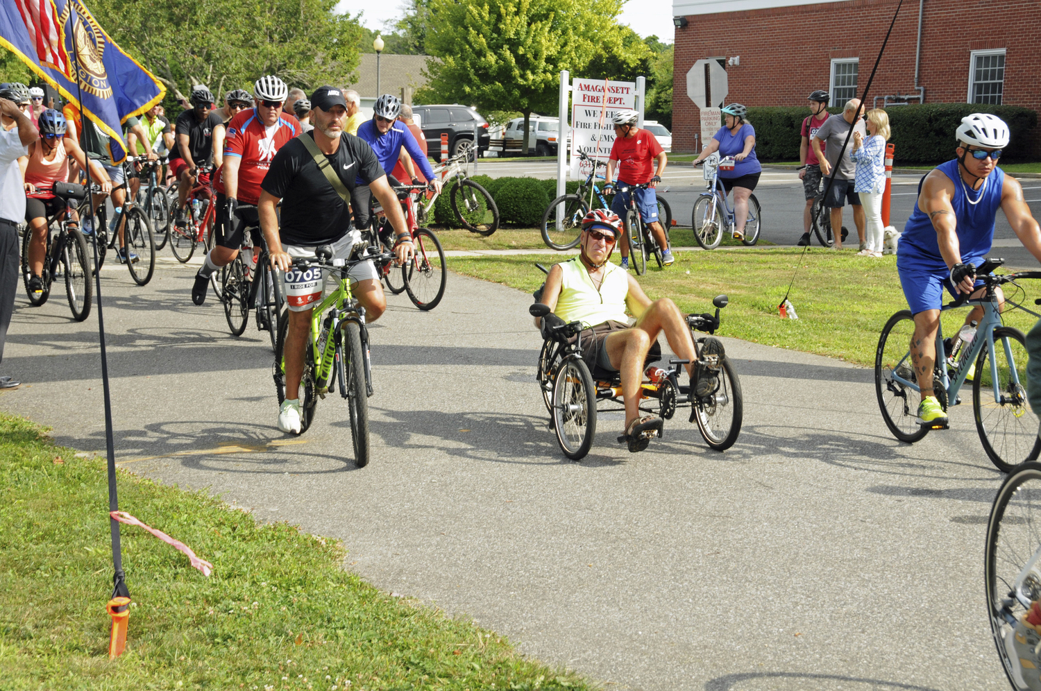 Amagansett Firehouse was, as always, both the Start Line and the Finish Line for this year's Wounded Warrior Project 