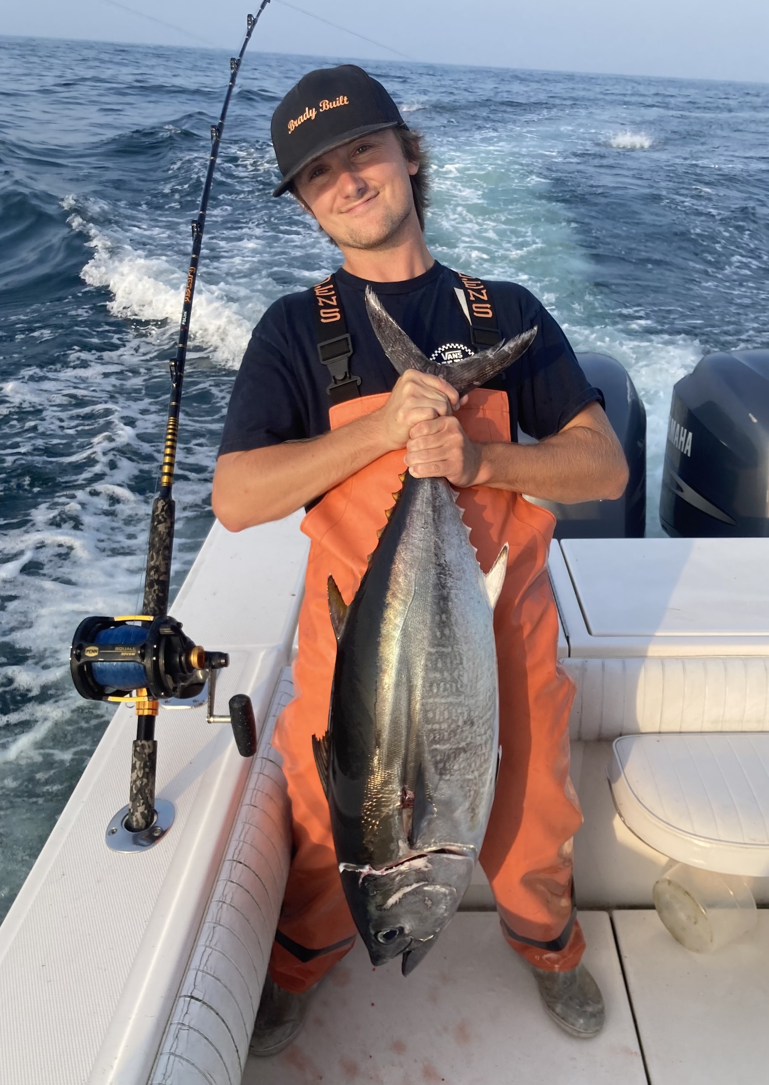 There's been lots of school bluefins, like this one caught over the weekend by Connor Brady, off Montauk recently. GREG FLANAGAN