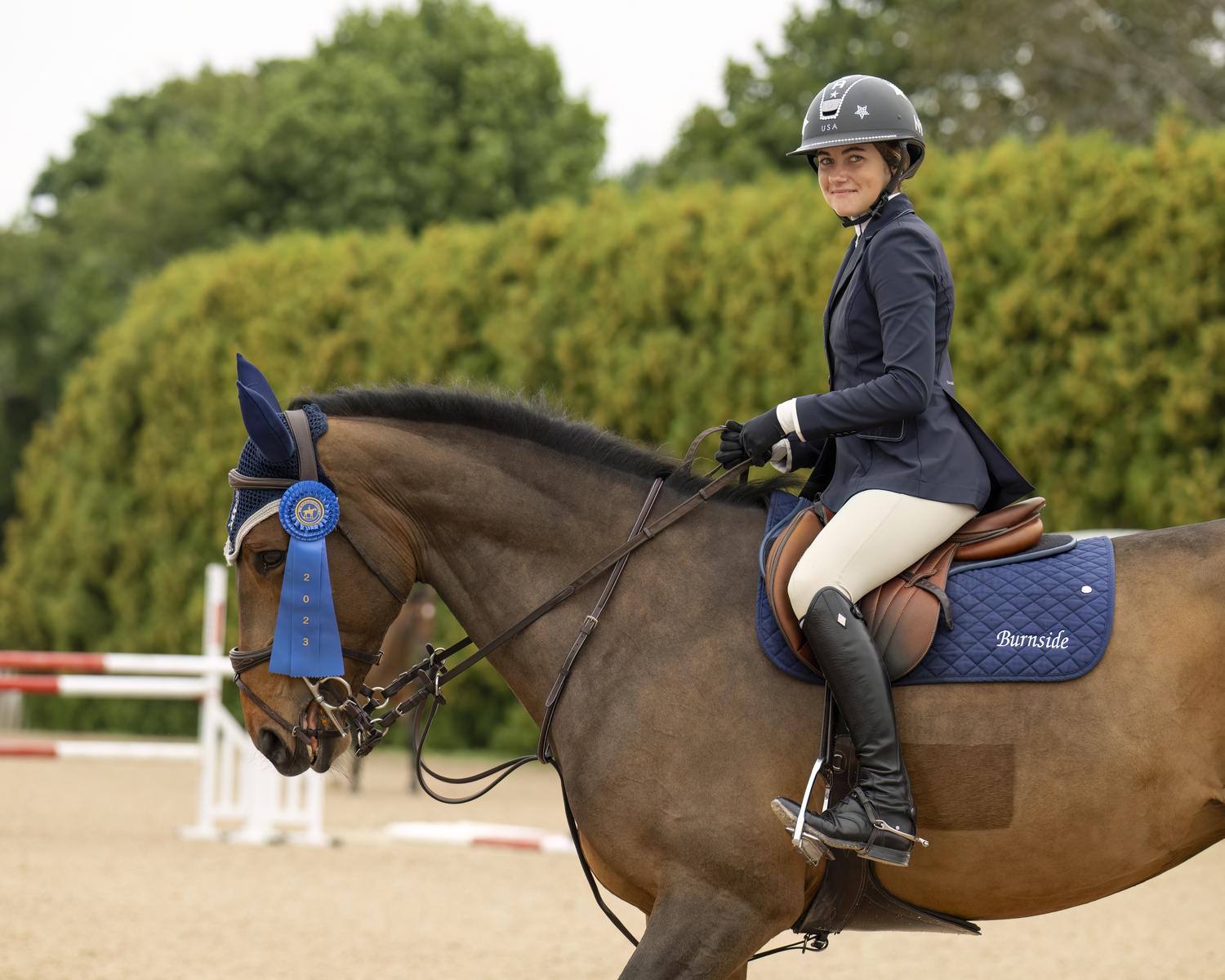 Amelia Burnside of Sag Harbor won last year's Junior Jumper 1.2 meter at last year's Hampton Classic on Coco Chanel.   MARIANNE BARNETT