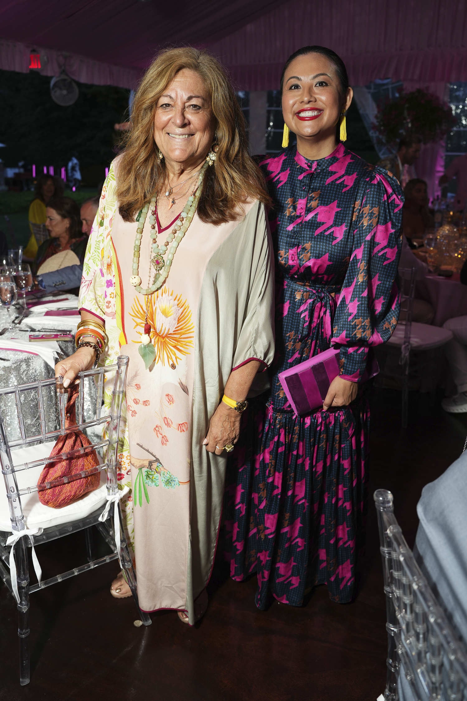 Fern Mallis and Marcia Masulla at the Northwell Health Summer Hamptons Evening on August 3 at the Water Mill, residence of Victoria Moran-Furman, who hosted alongside lead sponsors Iris and Saul Katz. The event raised record $1.6M for women’s health research and programs.   COURTESY NORTHWELL HEALTH STUDIOS