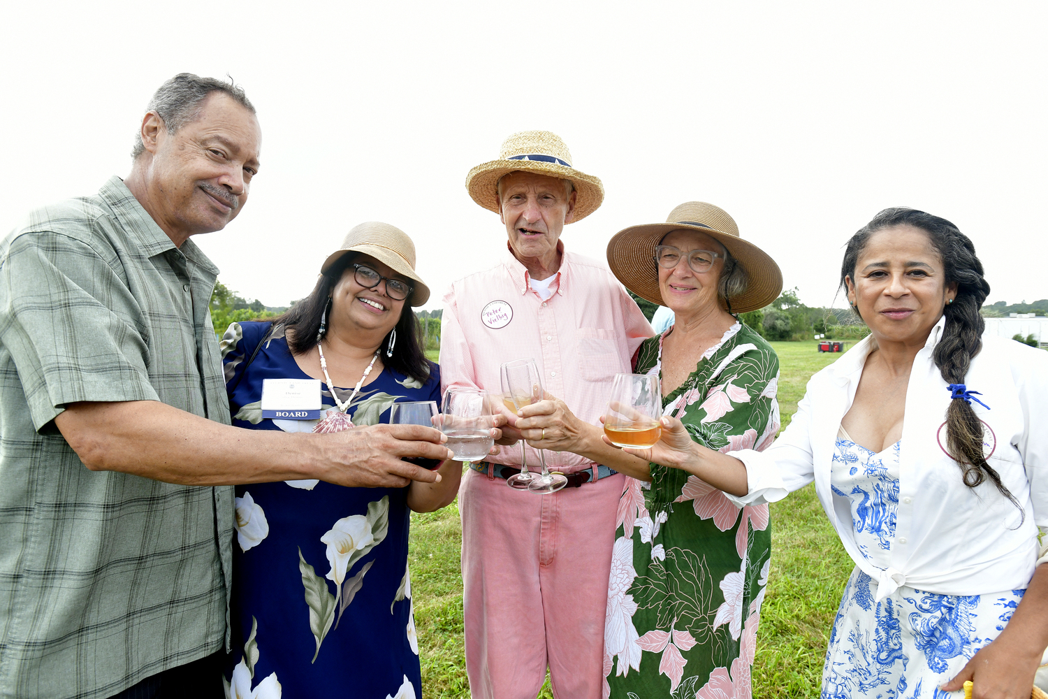 Avery and Denise Silva-Dennis with Peter Vielbig, Sara Gordan and Danielle Hopson Begun at the Peconic Land Trust's 