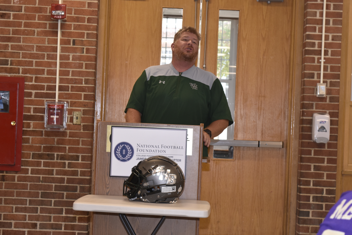 Westhampton Beach head coach Bryan Schaumloffel, who is credited with bringing the inaugural Suffolk County Football Media Day to life, speaks about his team and its upcoming season.   DREW BUDD