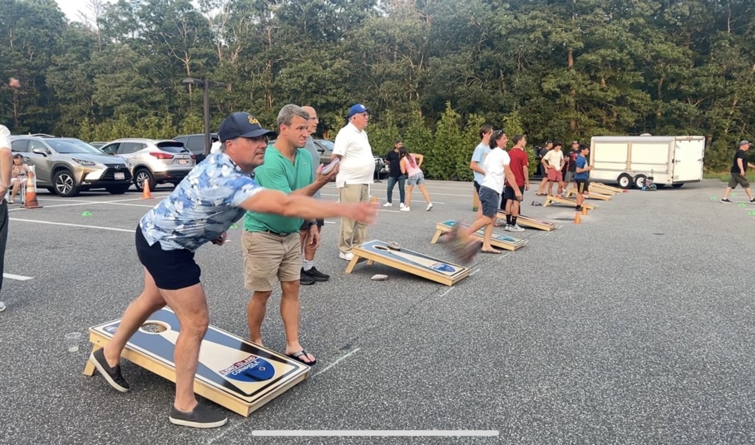 Grace Presbyterian Church partnered with the Long Island Cornhole Association to host its second annual Hamptons Cornhole Tournament, which drew 66 participants to the family friendly cornhole tournament at The Clubhouse in East Hampton. Cash prizes were awarded to the winning teams. Winners were Anthony Dambrosio and Nestor Pizarro, first; John Archer and Farhad Mizrada, second; and Cristian Muñoz and Patrick Dangelo, third. COURTESY GRACE PRESBYTERIAN CHURCH