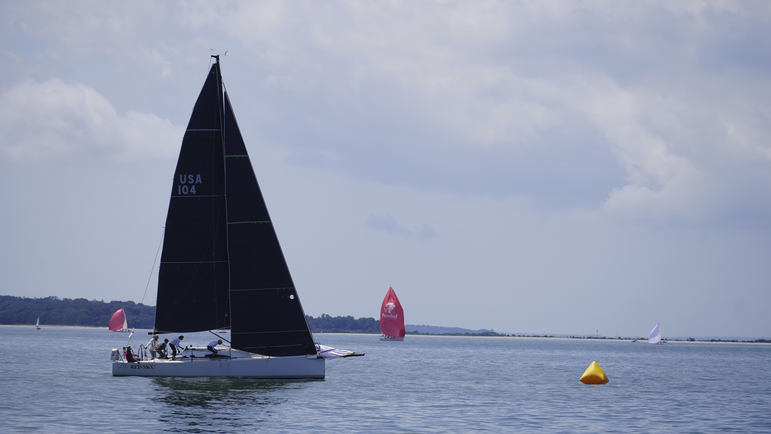 Red Sky during the Antigua & Barbuda Hamptons Challenge Regatta in Noyac Bay on Saturday.