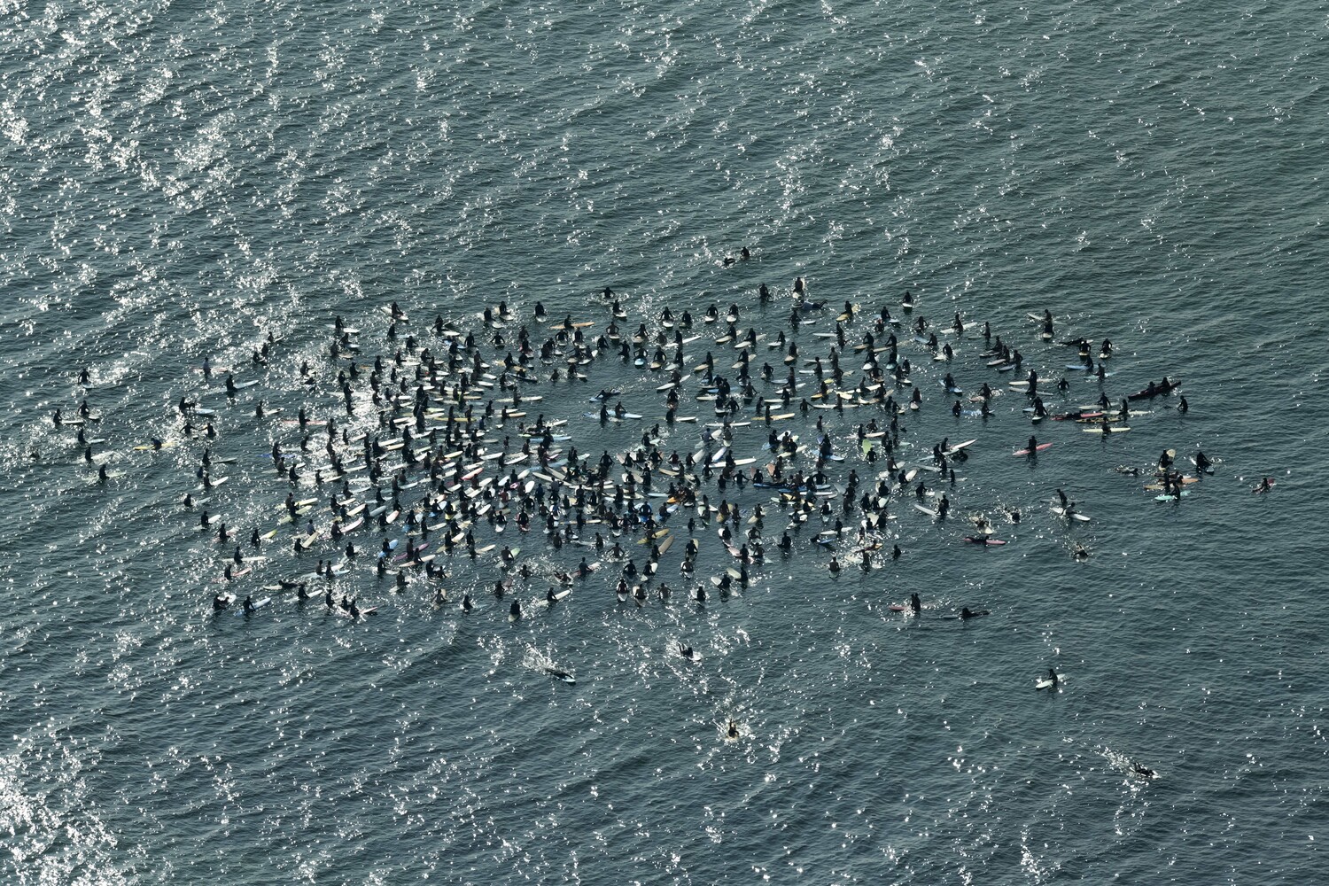 Sunday's paddle out for Andrew Blauschild.  DOUG KUNTZ