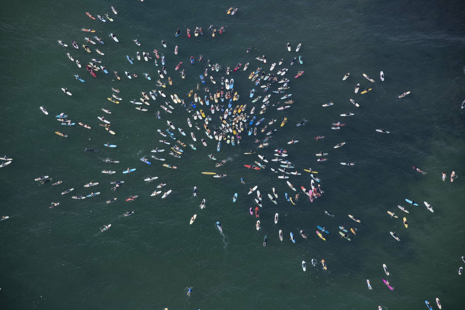 Sunday's paddle out for Andrew Blauschild.  DOUG KUNTZ