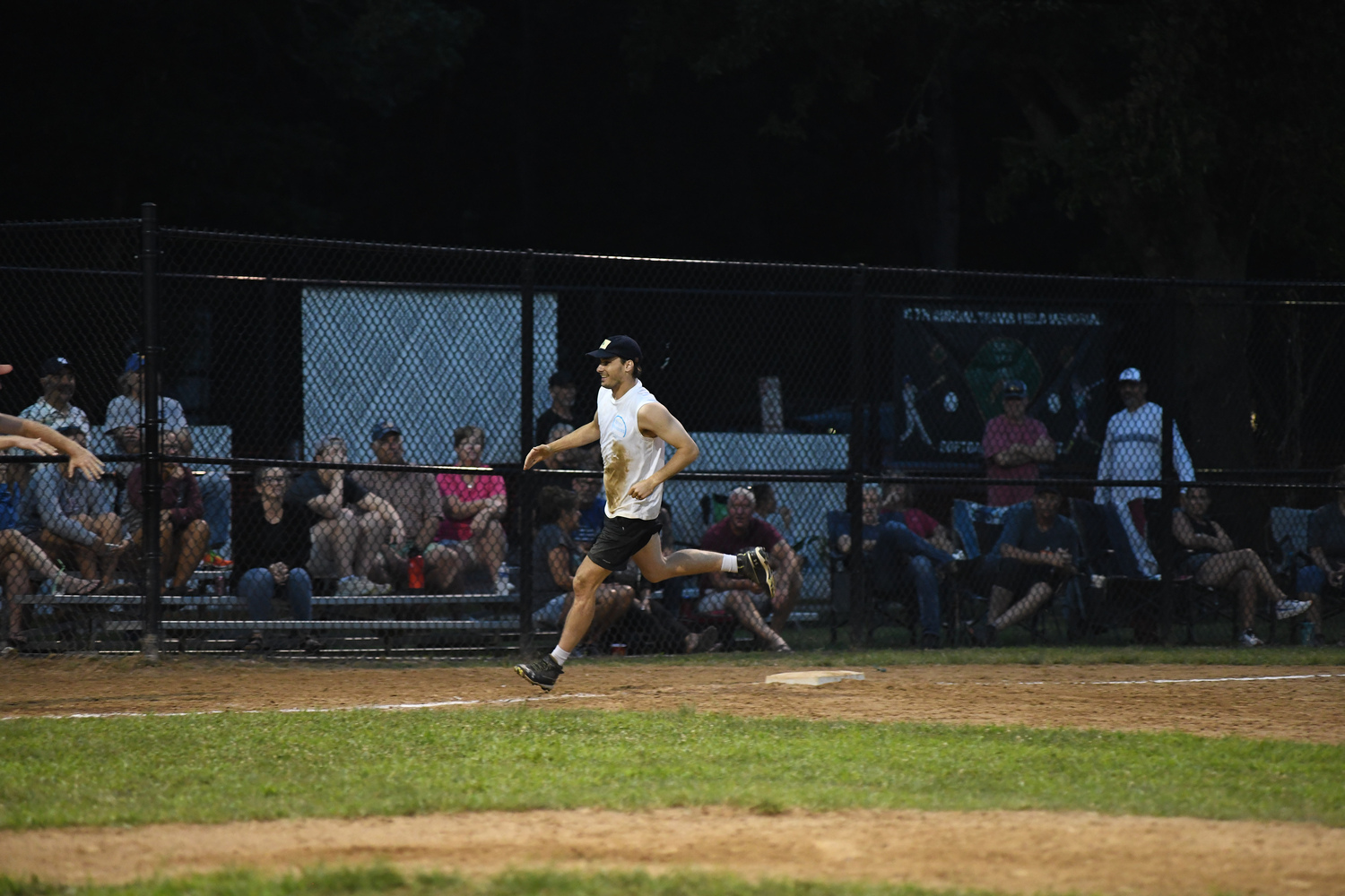 Peter Kazickas hits a home run to seal the deal Jetty Grinders on Sunday night.  DOUG KUNTZ