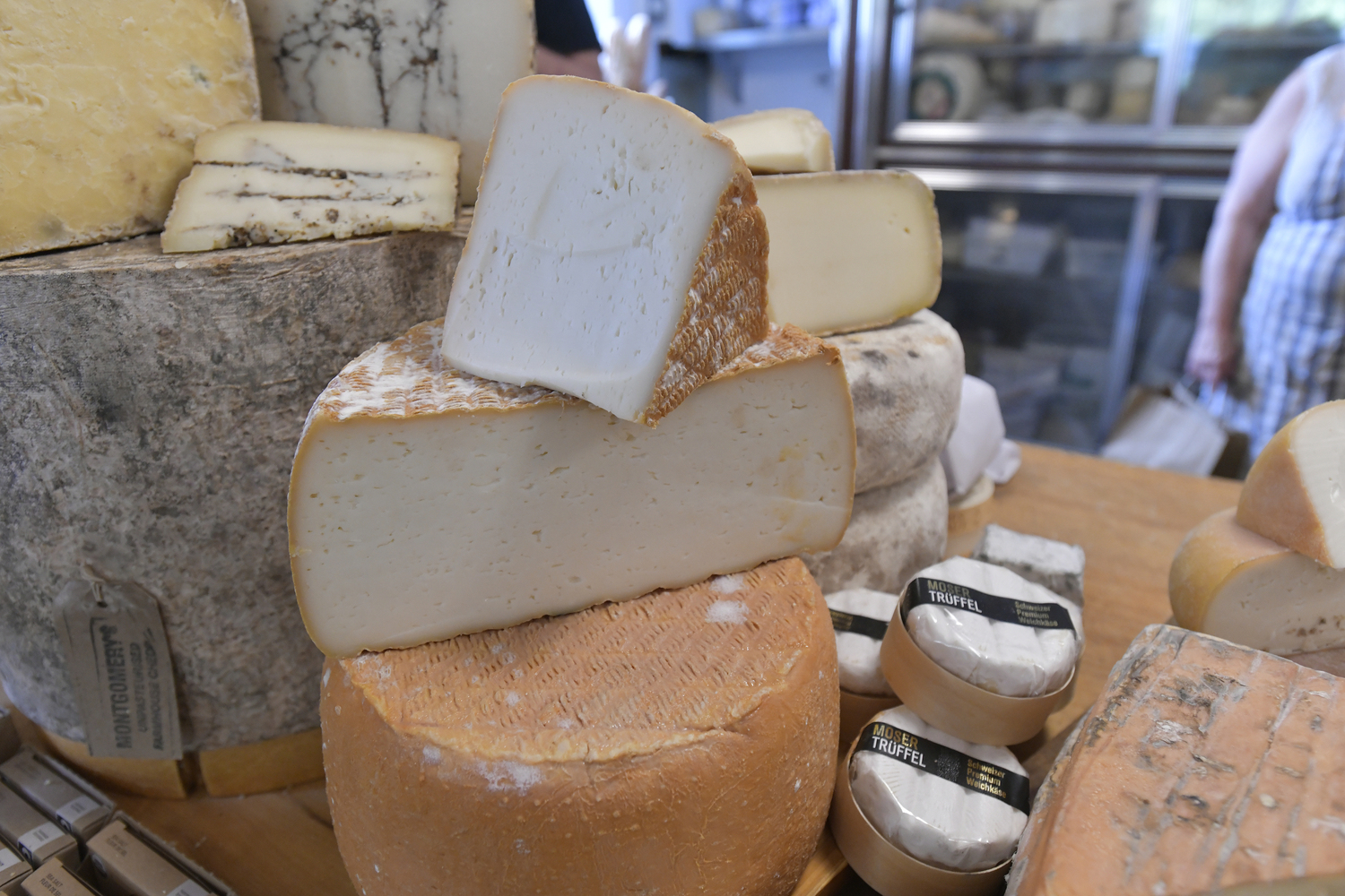 Various cheeses at Michael at Cavaniola’s Gourmet Cheese Shop in Sag Harbor.  DANA SHAW