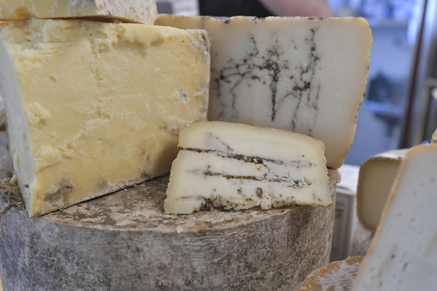 Various cheeses at Michael at Cavaniola’s Gourmet Cheese Shop in Sag Harbor.  DANA SHAW