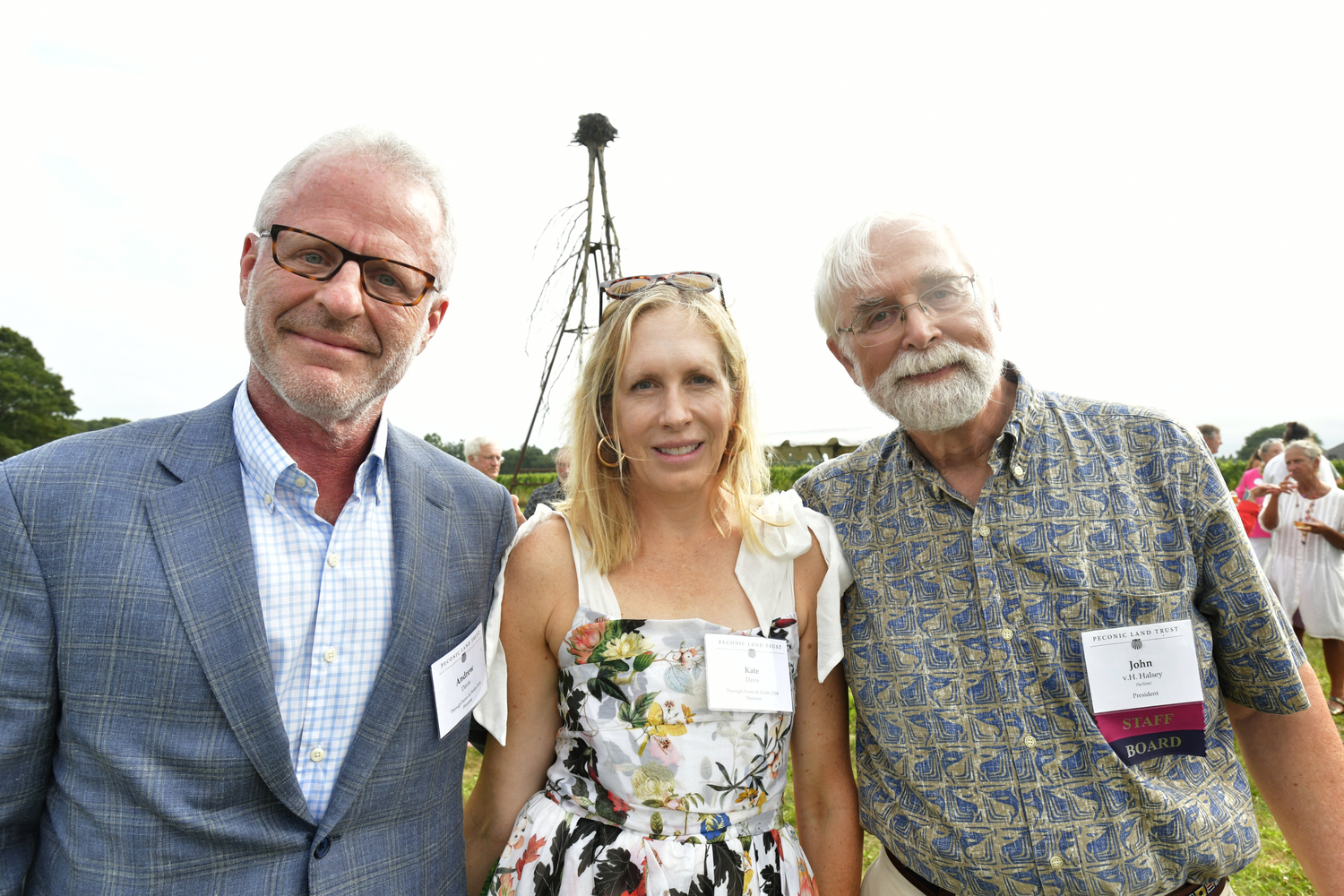 Honorees Andrew and Kate Davis with John v.H. Halsey at the Peconic Land Trust's 