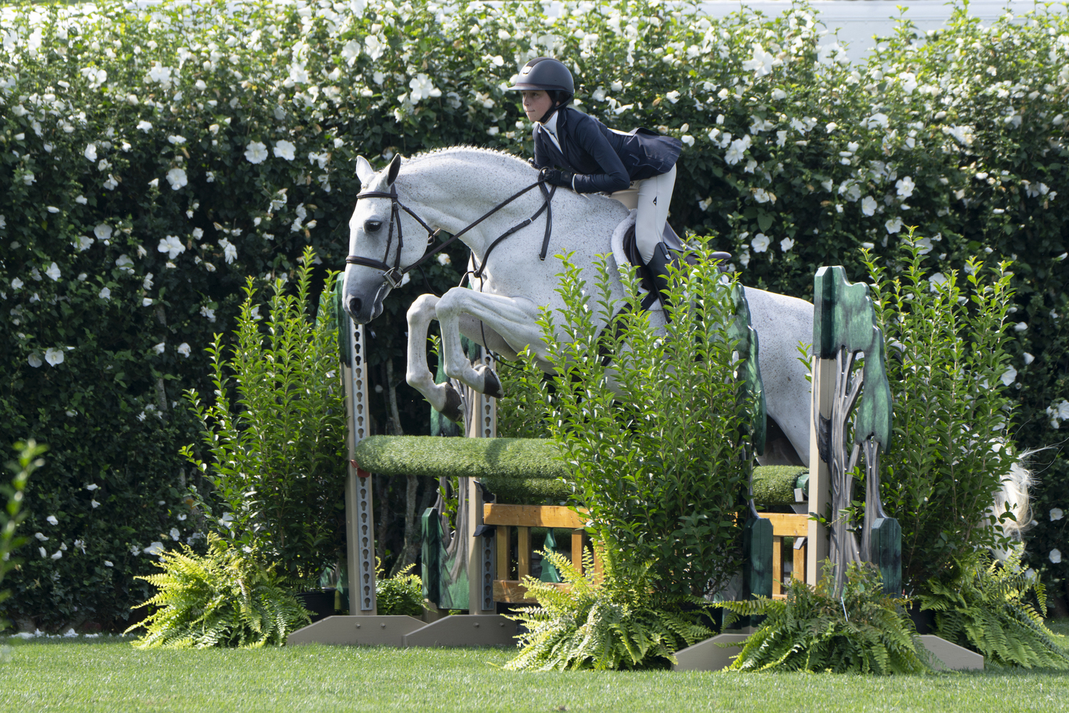 Addison Litman rides Mr. Fox  in the Local Juniors 3' on Sunday.   LORI HAWKINS