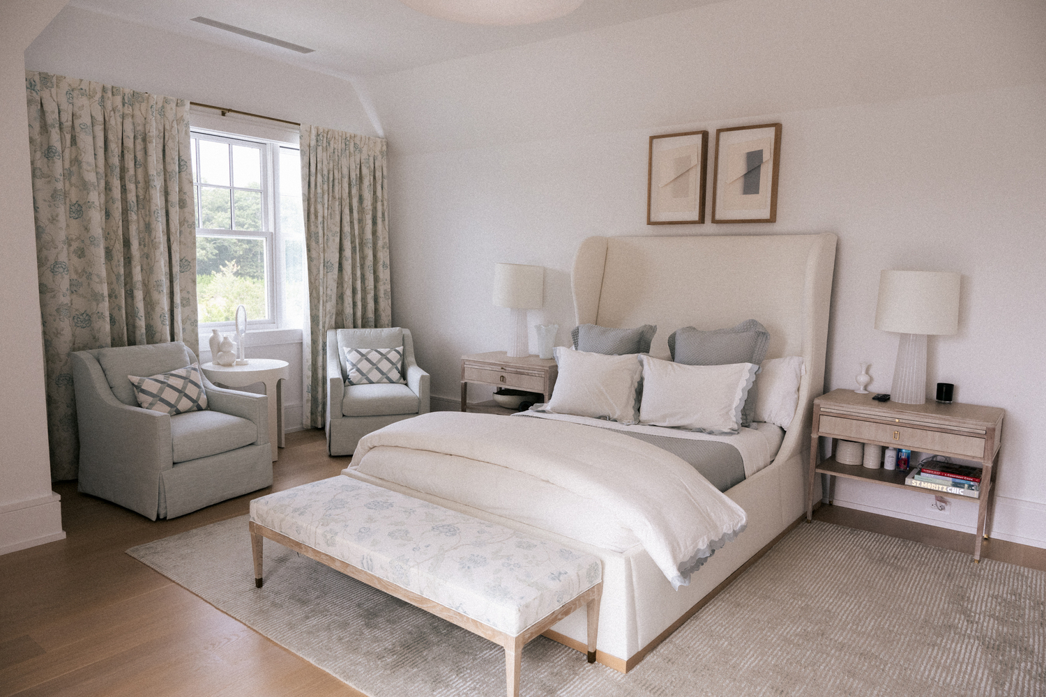 A bedroom displays seaside serenity. MACRAE MARRAN