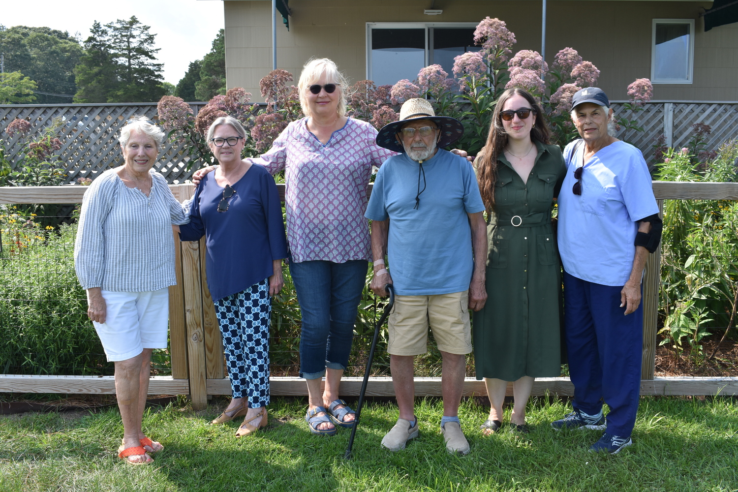 Dianne Larkin, Susanne Jansson, Marissa Bridge, Al Algieri, Kate Rummel and Barbara Marx of the East Quogue Beautification Committee.  BRENDAN J. O'REILLY