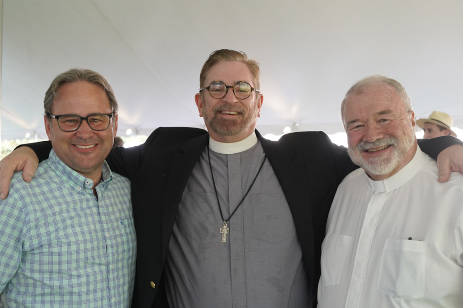 Reverend Paul Lent of the First Presbyterian Church of Southampton, Father Patrick Edwards of St. John’s Episcopal Church and Father Mike Vetrano, pastor of the Basilica of the Sacred Hearts of Jesus and Mary at the the Basilica Parish of the Sacred Hearts of Jesus and Mary 