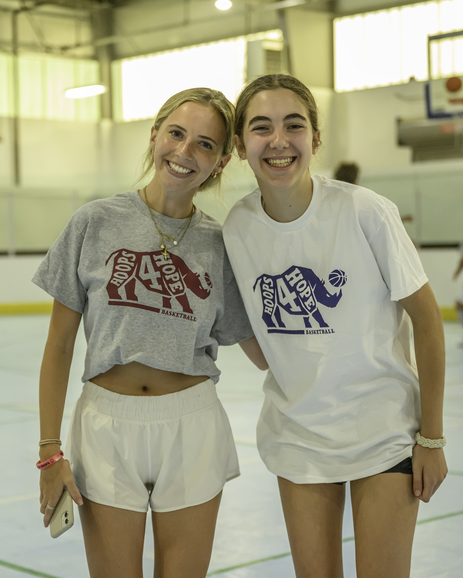 Volunteers Bailey Grant, left, and Lily Panas.  MARIANNE BARNETT