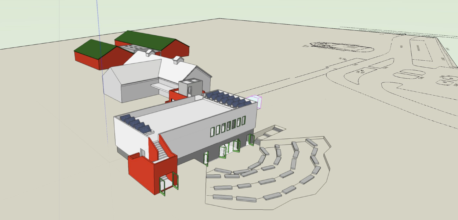 An aerial view of the Hayground School addition from the southwest. DAVID BERRIDGE