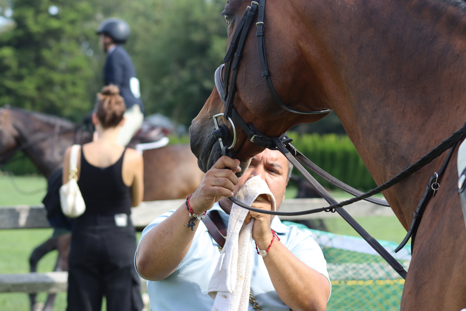 Last minute preparations before going in the ring. CAILIN RILEY