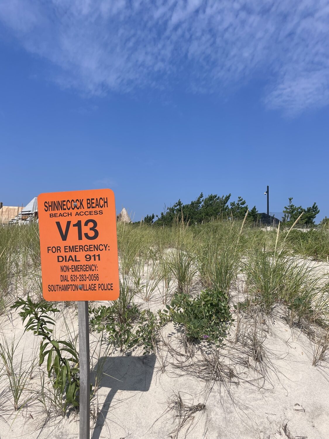 The beach access point labeled Shinnecock off Meadow Lane in Southampton. CAILIN RILEY