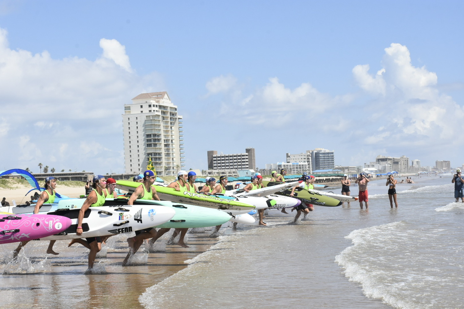 A large group of lifeguards and junior lifeguards from East Hampton and Southampton Town beaches competed under the Hampton Lifeguard Association banner at the USLA Nationals at South Padre Island, Texas, last week. MELISSA KNIGHT