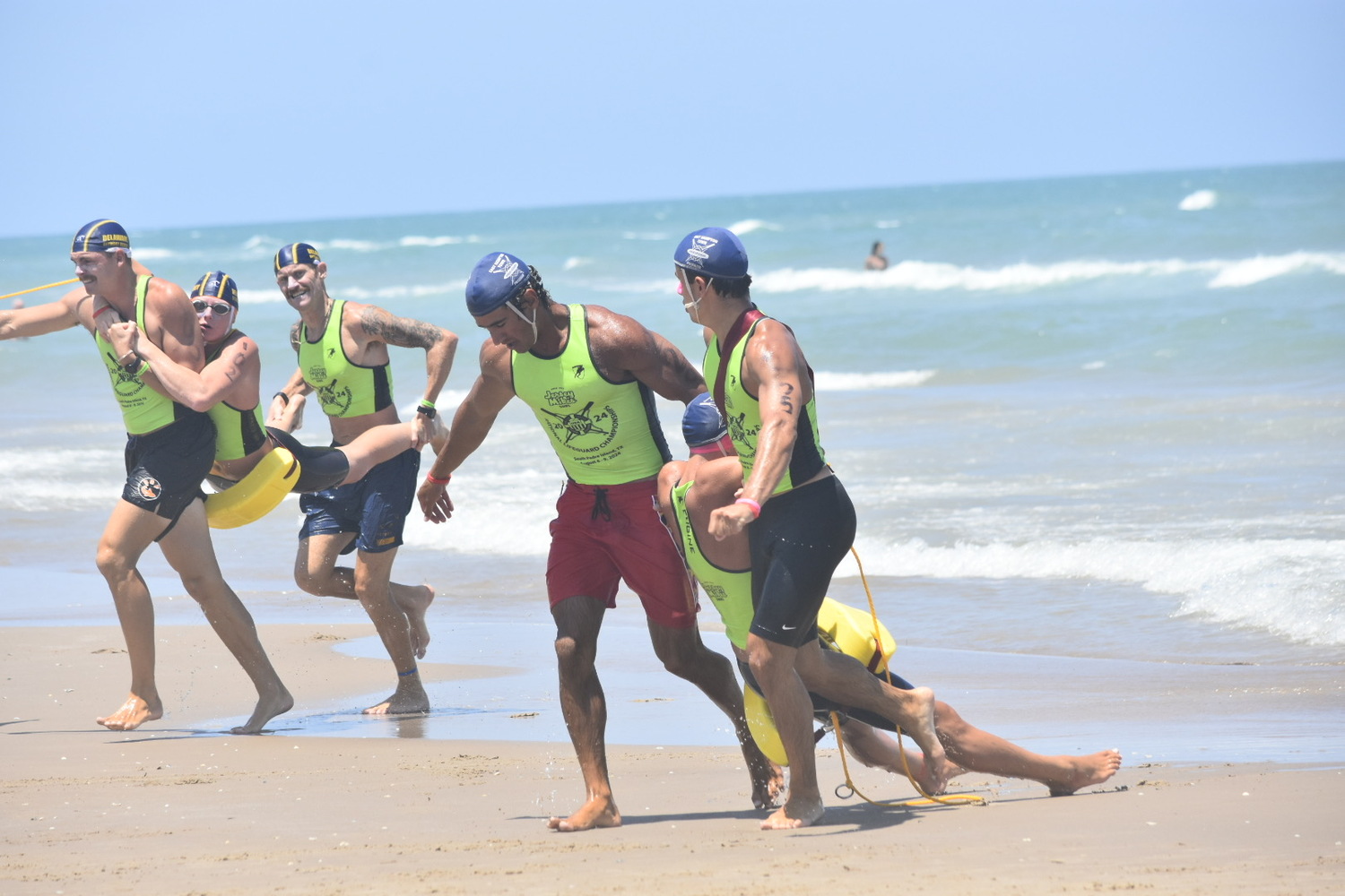 A large group of lifeguards and junior lifeguards from East Hampton and Southampton Town beaches competed under the Hampton Lifeguard Association banner at the USLA Nationals at South Padre Island, Texas, last week. MELISSA KNIGHT