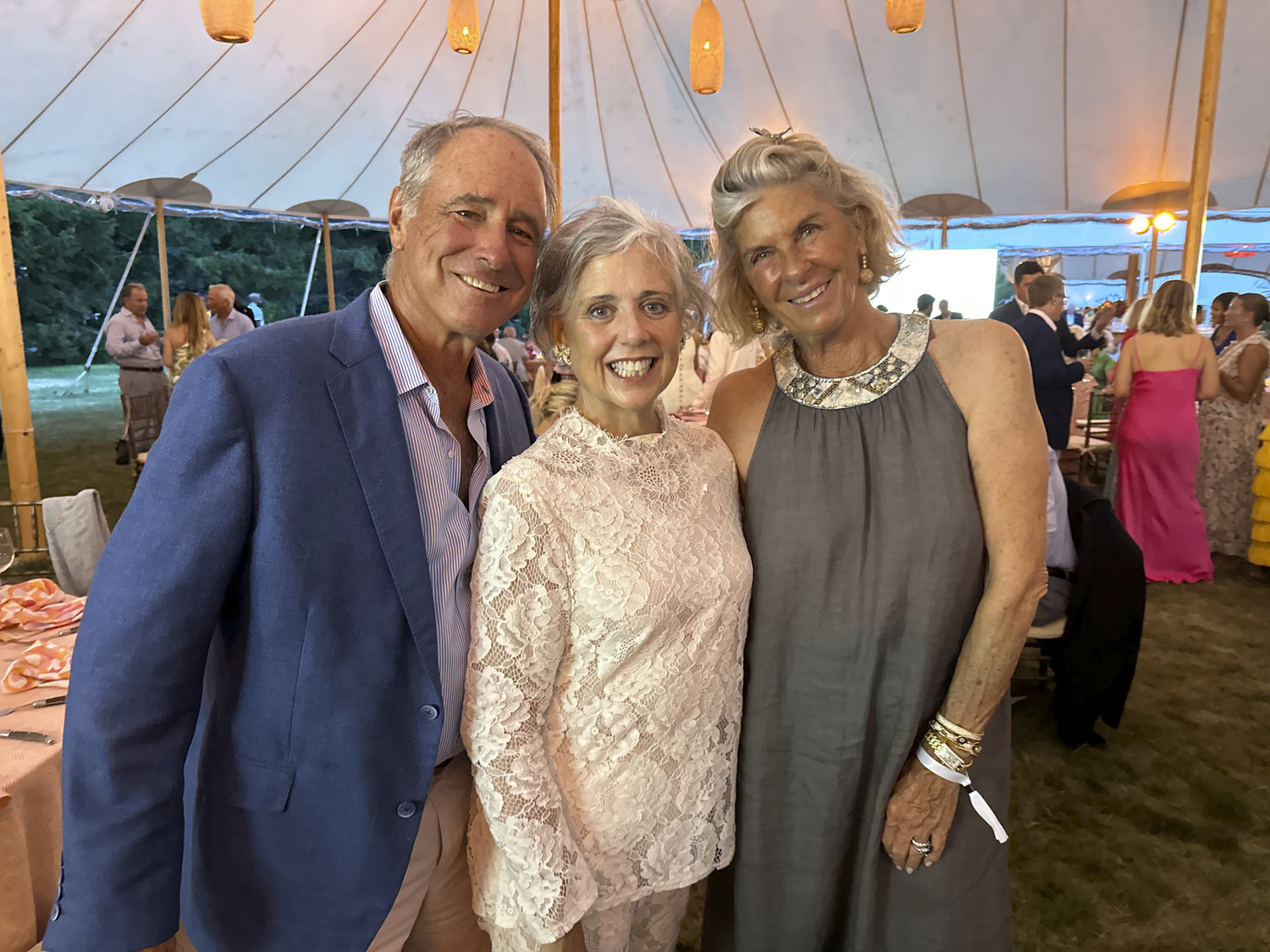 Flip Crawford, Julia McCormack and Lisa Crawford at the Hospital Summer Party.  GREGORY D'ELIA