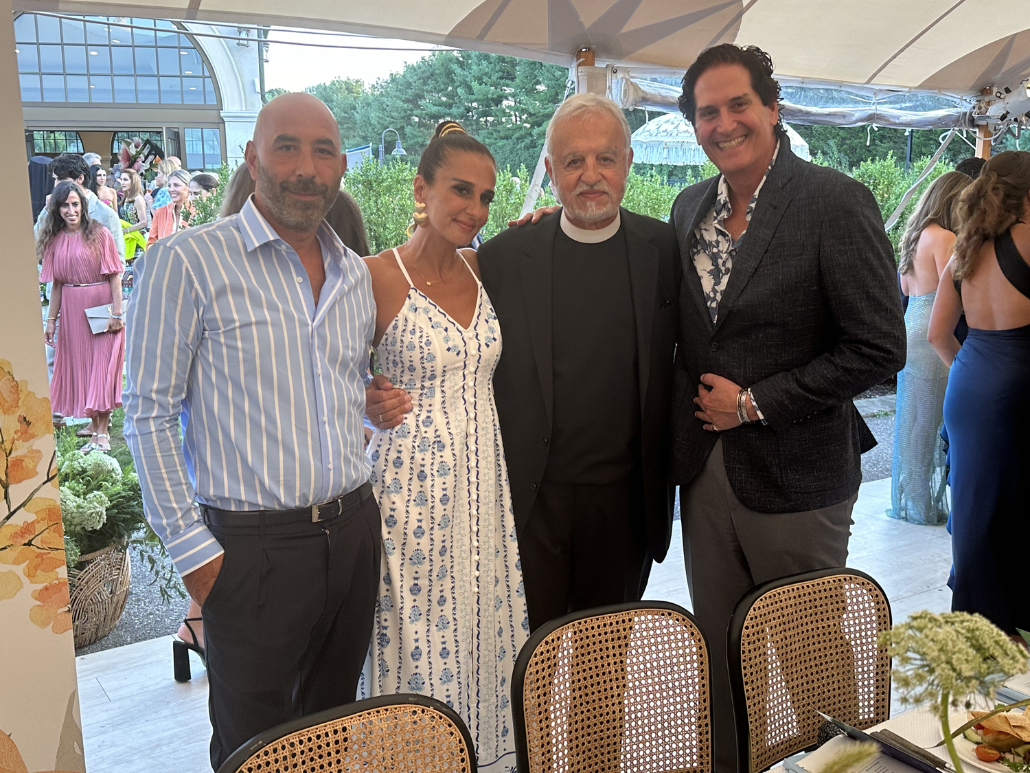 Peter Glaropoulos, Olga Karloutsos, Father Alex and Nick Scandalios at Blue Dream Gala.    GREGORY D'ELIA