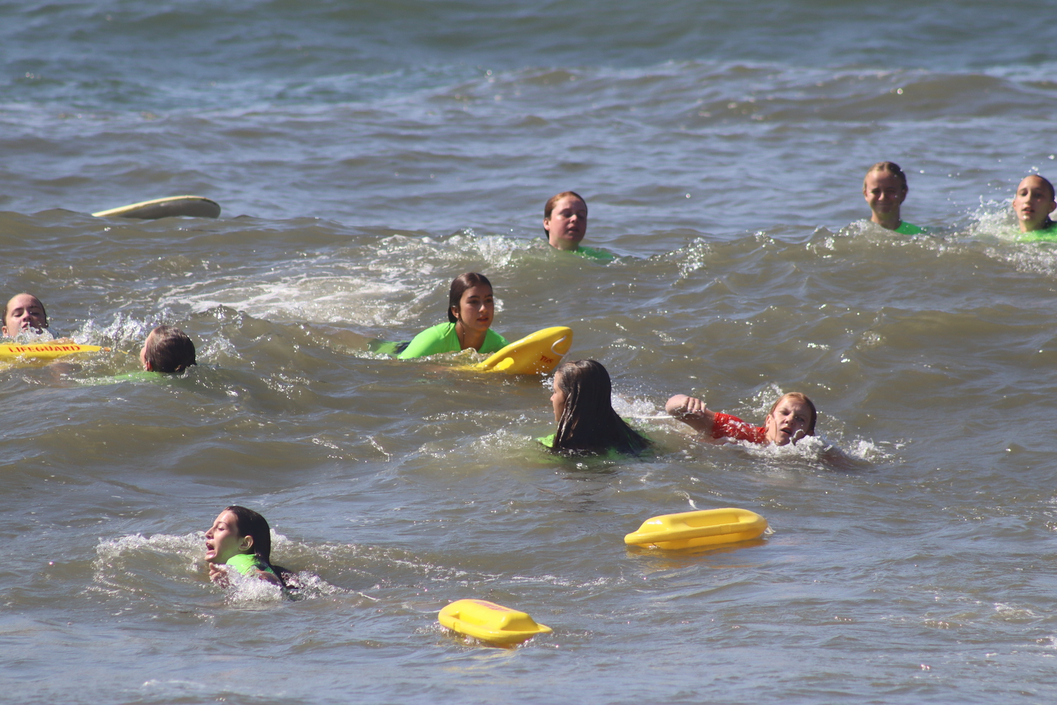 The conditions were challenging on Saturday but the junior lifeguards rose to the occasion. CAILIN RILEY