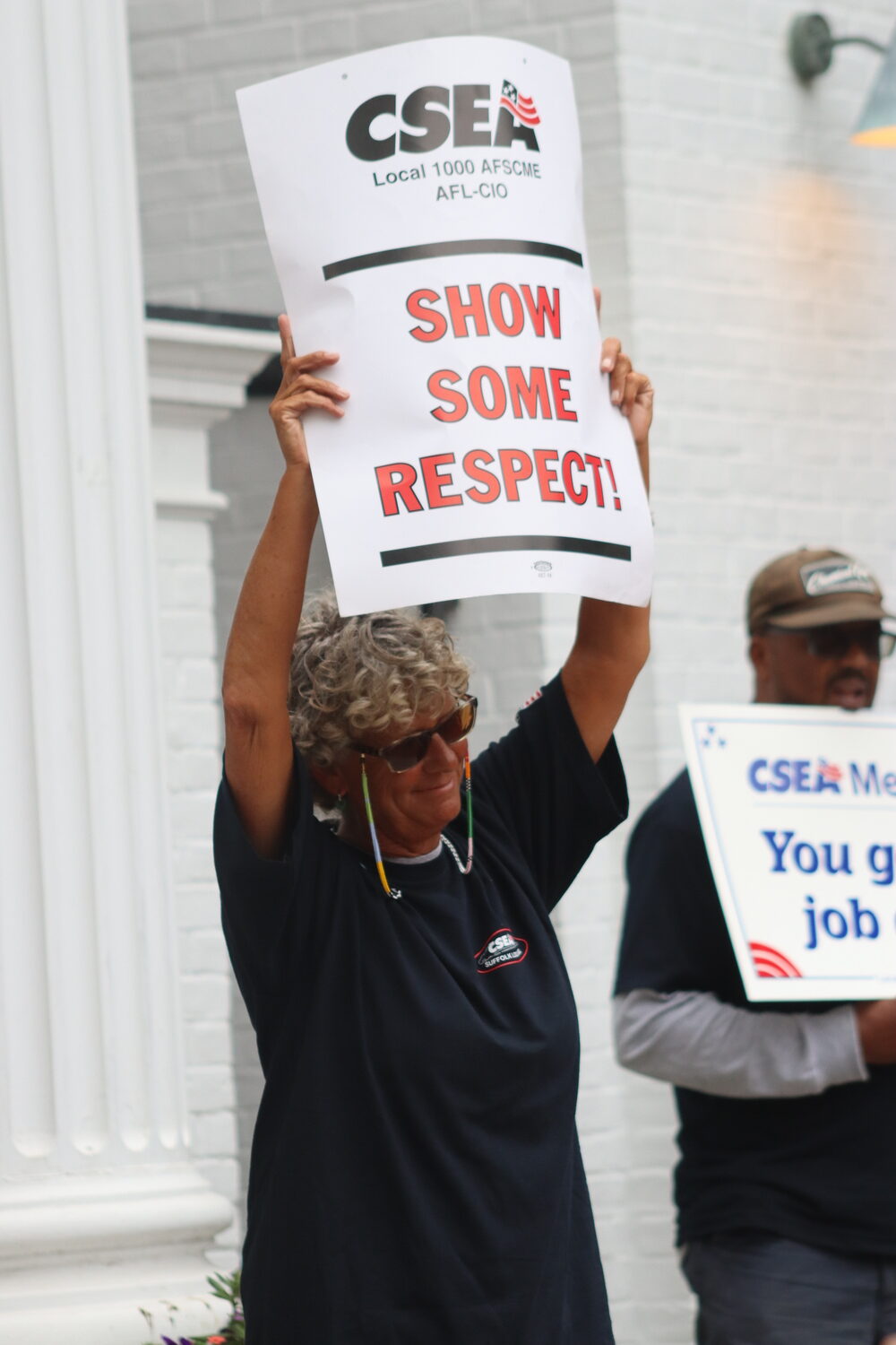 Several CSEA union members employed by Southampton Village, mainly those who work in the building maintenance department, rallied in front of village hall on Thursday, August 8. They feel they have been disrespected by both the current and previous village administrations. Immediately following the rally, they signed a contract that had been first ratified in the spring of 2023. CAILIN RILEY