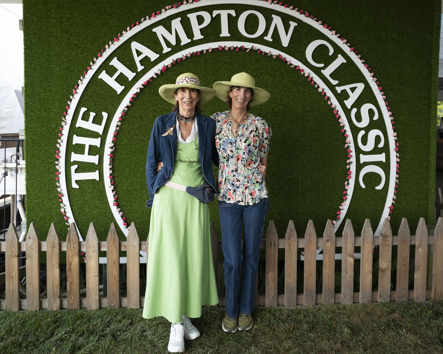 Sue Ellen Marder O’Connor and Nancy Marder Banfield at The Hampton Classic Opening Day on Sunday.   LORI HAWKINS