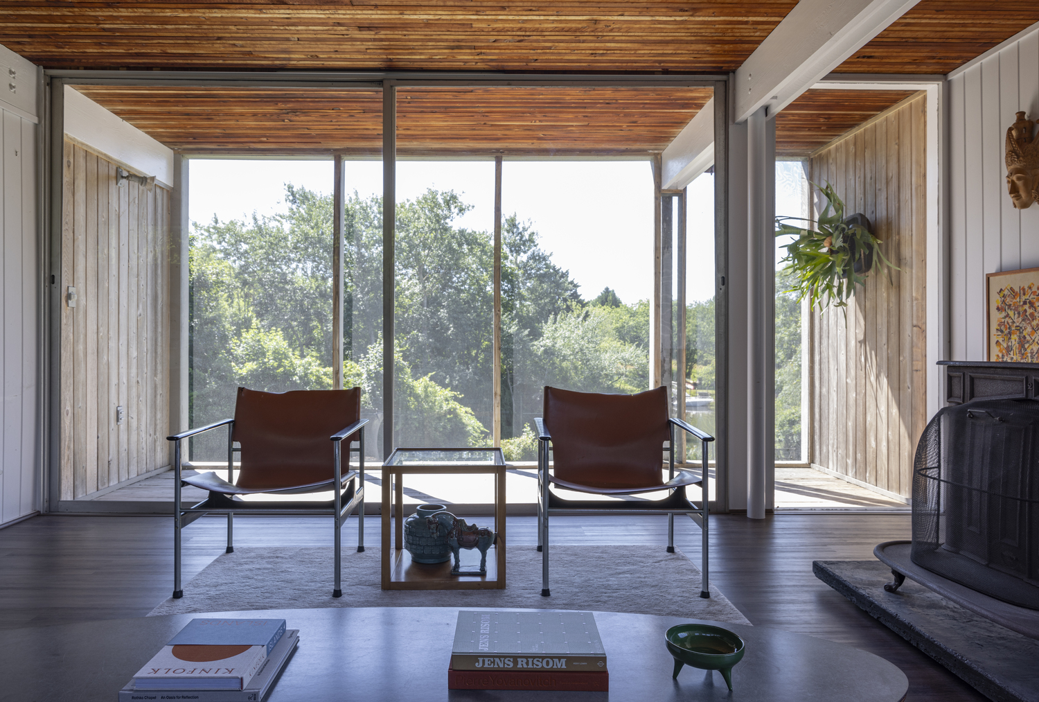 The Russell House in Water Mill, by Peter Blake and Julian Neski, is an upside-down house. This elevated form of house, with a wall of glass on one side, was built to capture a view of the landscape. JOHN MUSNICKI