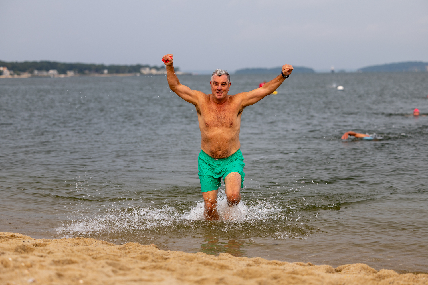 Joseph Caracuel heads out of the water.  RON ESPOSITO