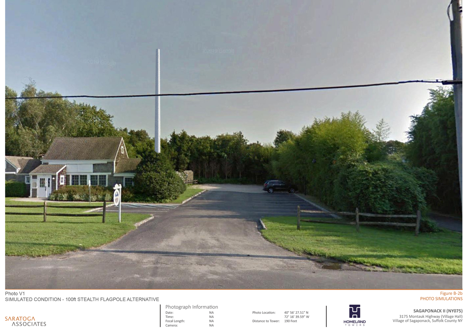 A rendering of the cell tower at Sagaponack Village Hall.