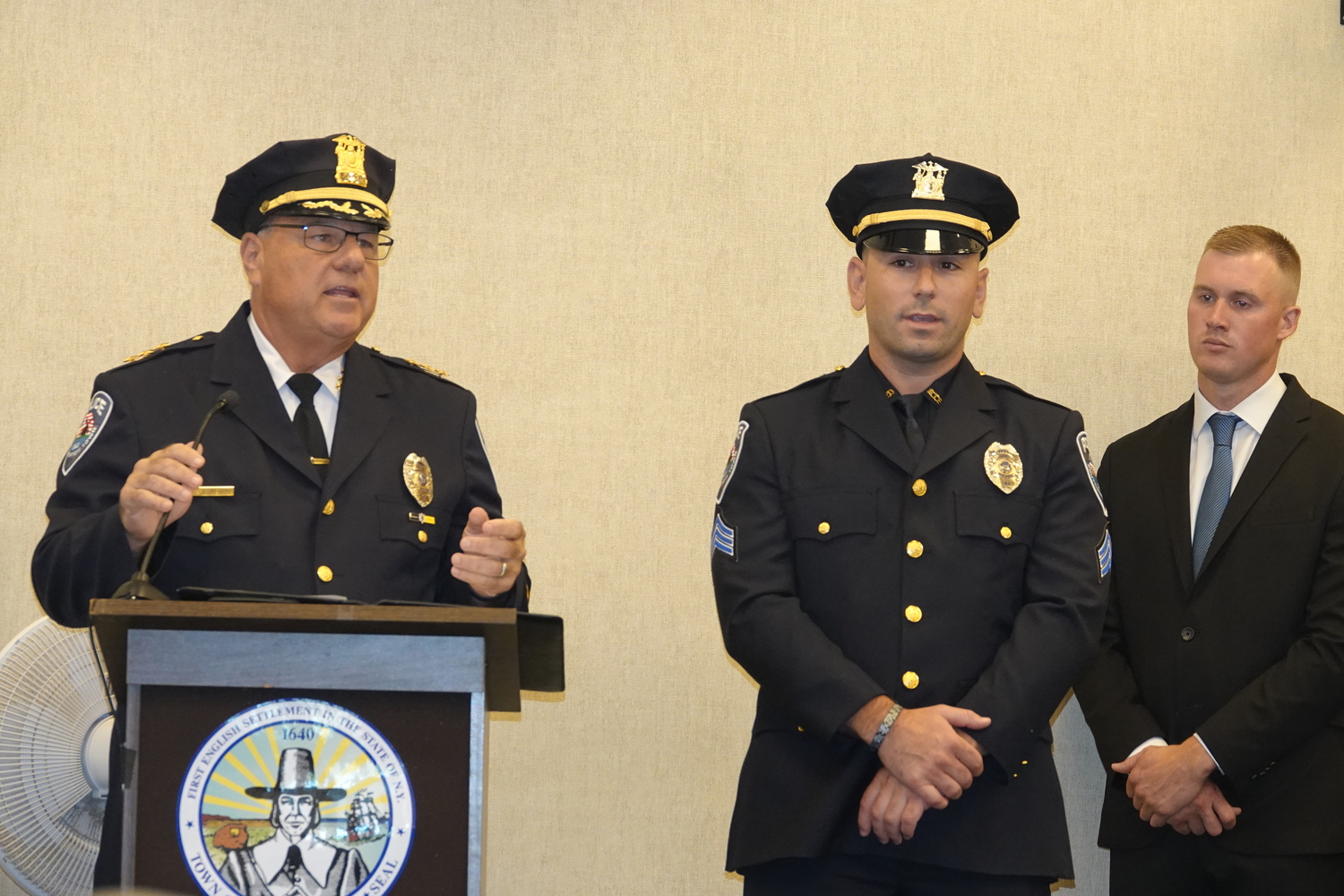 Chief Kiernan called the sergeants position the most important in the department's ranks and said that newly promoted Sgt. Eric Rosante is a role model of the sort of officers needed at the rank to 