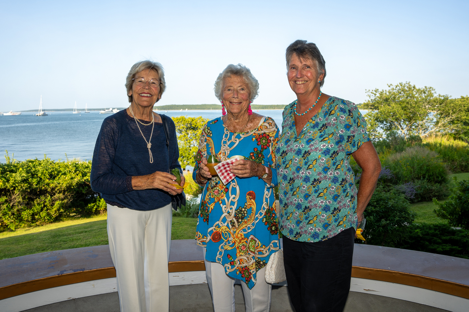 Diana Brennan, Delores Stuebe and Bethany Deyermond at the Cormaria benefit in Sag Harbor on Saturday evening.  RON ESPOSITO