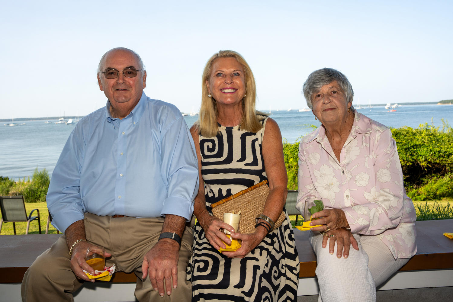 Dennis Downes, Marilyn Downes and Diane Schiavoni at the Cormaria benefit in Sag Harbor on Saturday evening.  RON ESPOSITO