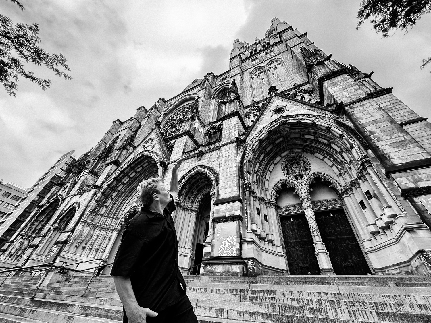 Philippe Petit outside The Cathedral of St. John the Divine in Manhattan where he is an artist-in-residence. VICTORIA DEARING