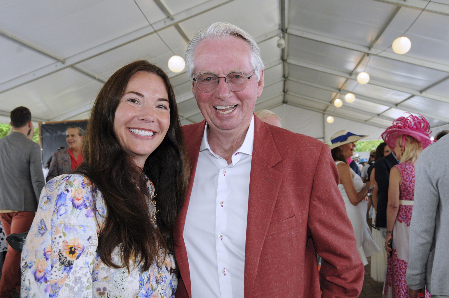 Sara Arancio and Paul Brennan at the Hampton Classic Grand Prix on Sunday.  RICHARD LEWIN