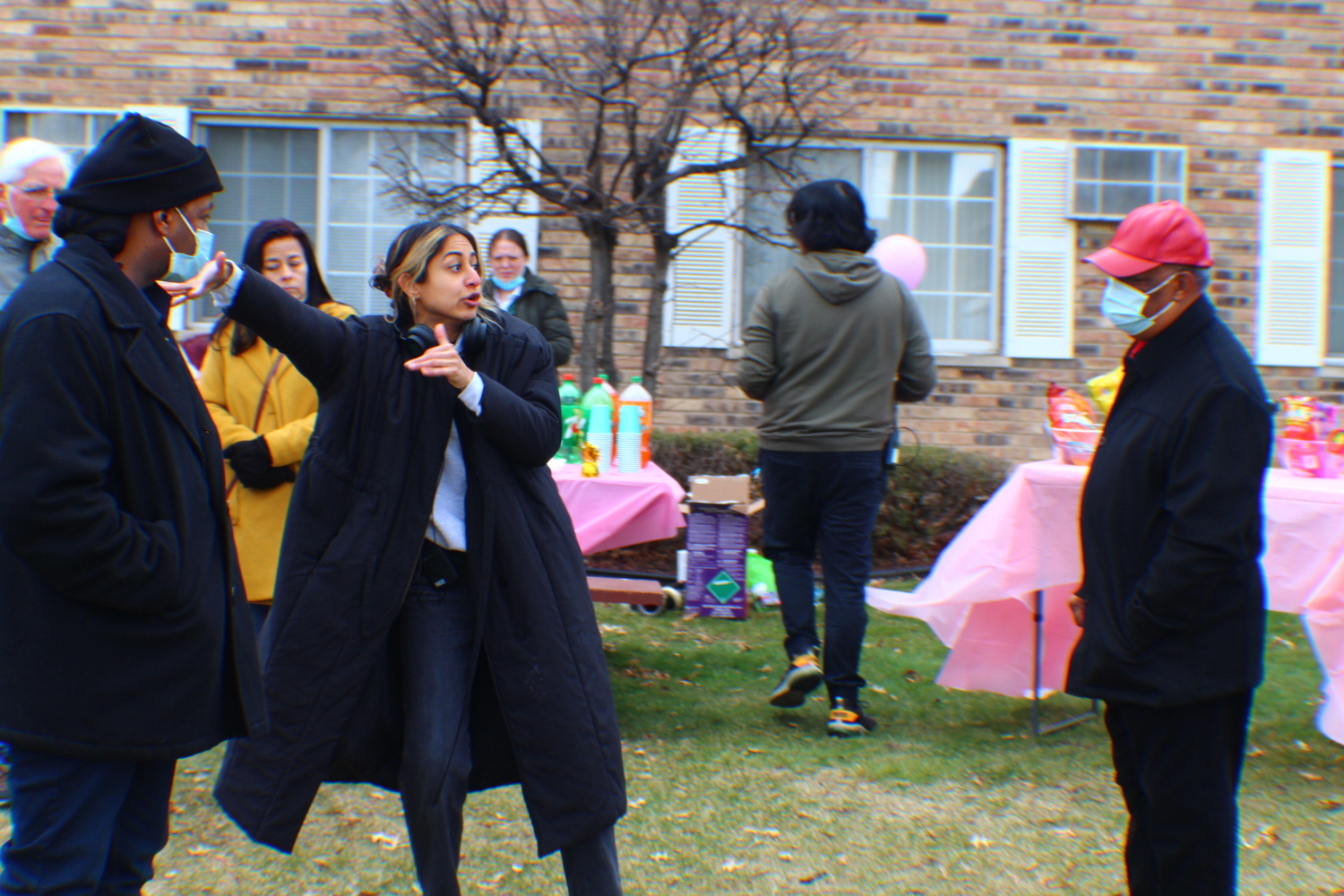 Anu Valia, center, directs on set of her movie “We Strangers.” COURTESY ANU VALIA