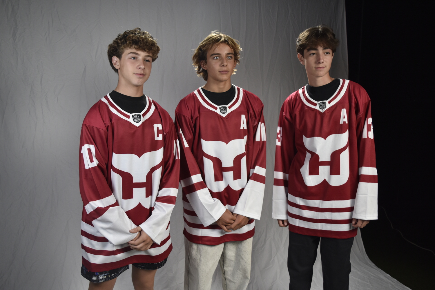 Captains Max Goldstein, left, Enzo Magnotta and Andrew Wetter.   DREW BUDD