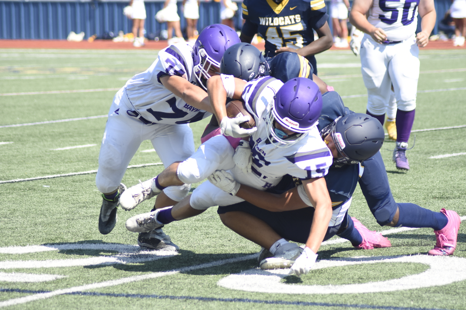 Brayden Talmage gains some positive yards on a run.   DREW BUDD