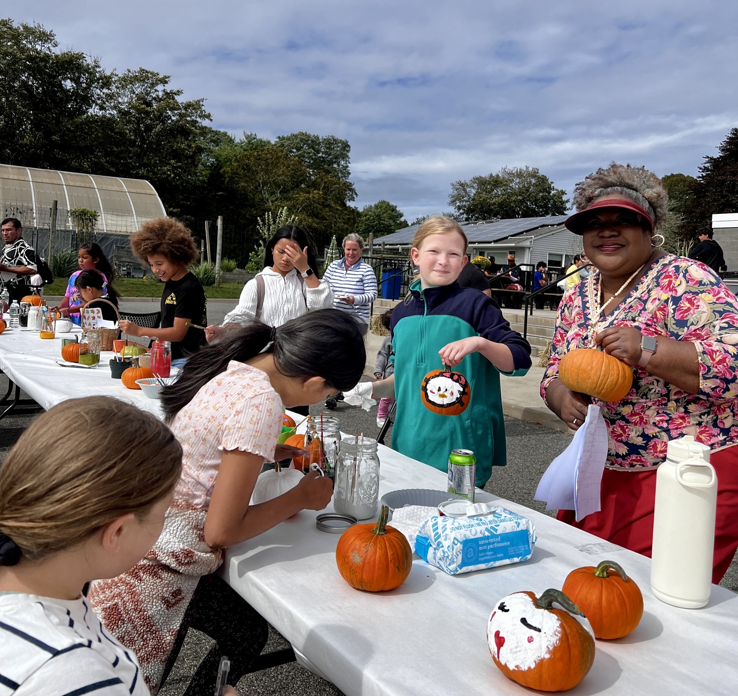 The Bridgehampton School continued its annual tradition last weekend by hosting a
Fall Festival. Sponsored by the school’s 21st Century Community Learning Center grant,
students and families enjoyed music, face painting, pumpkin decorating and food.
The 21st Century grant is a federal initiative that provides funding for after-school,
before-school, and summer programs for students and their families. At the event Francesca Cherry and student Madelyn Hagerman enjoyed the fall festivities. COURTESY BRIDGEHAMPTON SCHOOL DISTRICT